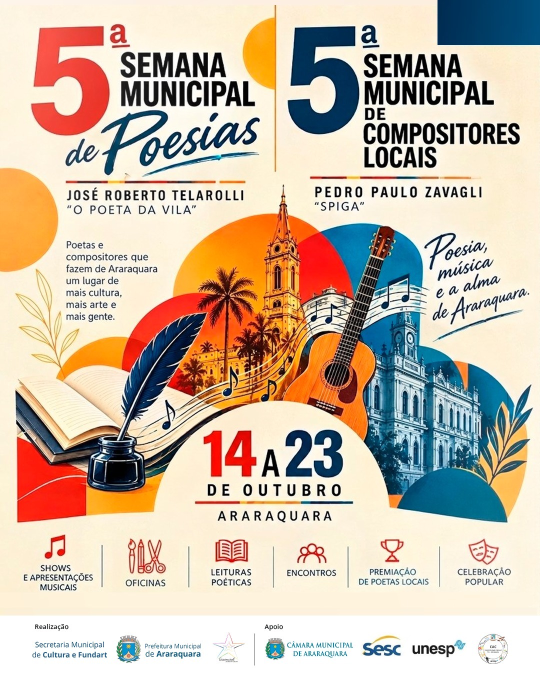 Araraquara abre semanas de poesia e compositores locais