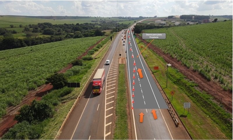Desvios de tráfego na SP-255 entre Araraquara e Américo começam nesta sexta-feira (24)