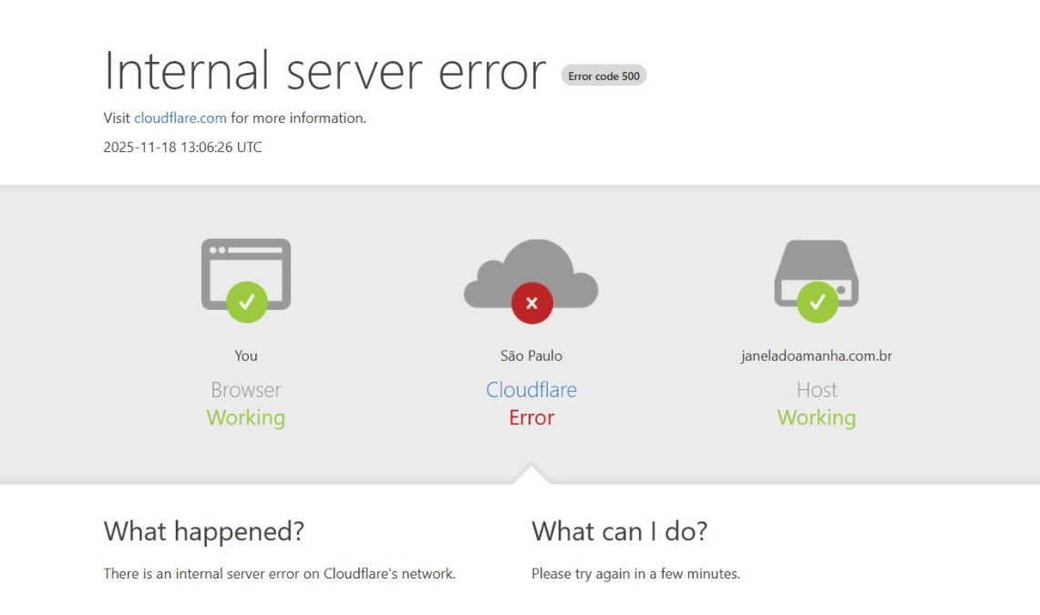 Falha na Cloudflare deixa X, ChatGPT e vários sites fora do ar