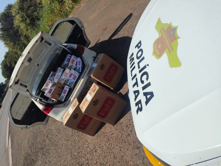 Motorista é preso pela Polícia Rodoviária com 6 mil maços de cigarros contrabandeados na SP-331 em Gavião Peixoto