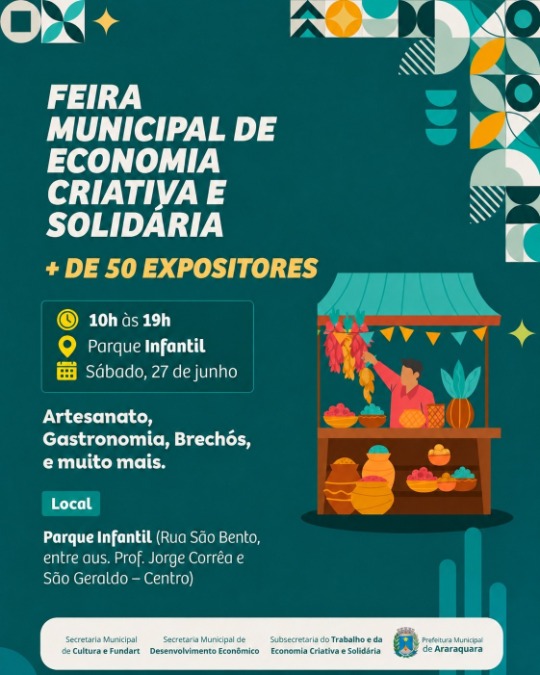 Feira de Economia Criativa movimenta Parque Infantil neste sábado