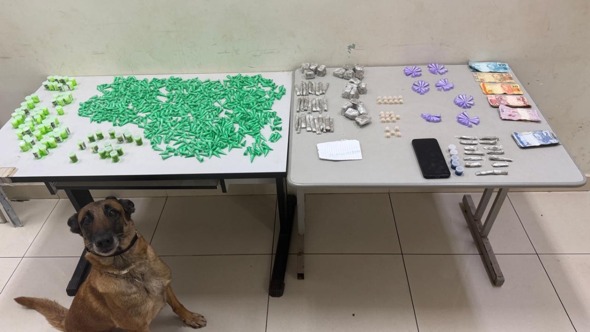 VÍDEO: Canil do BAEP prende jovem com 1,5 kg de drogas no Jardim Paraíso