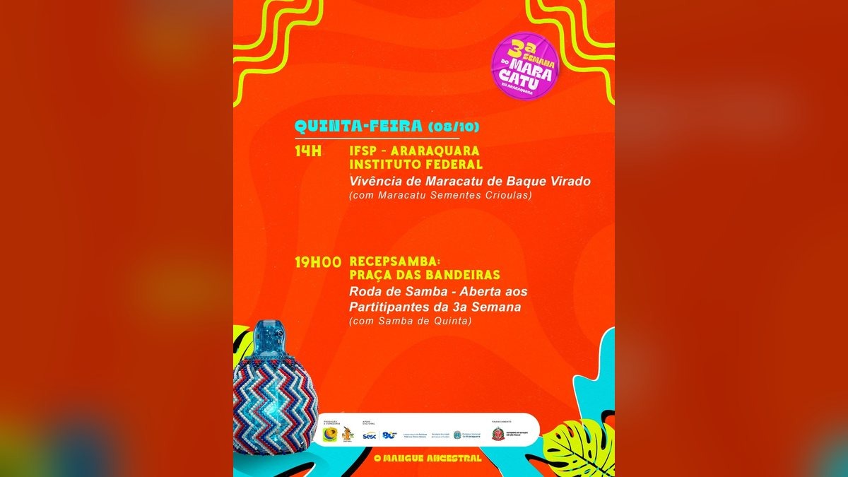 Semana do Maracatu terá roda de samba gratuita nesta quinta
