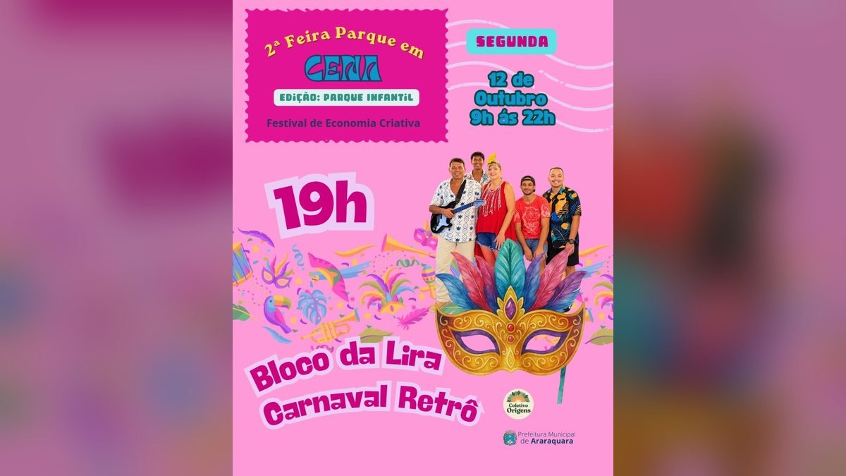 Feira Parque em Cena terá carnaval retrô no Dia das Crianças