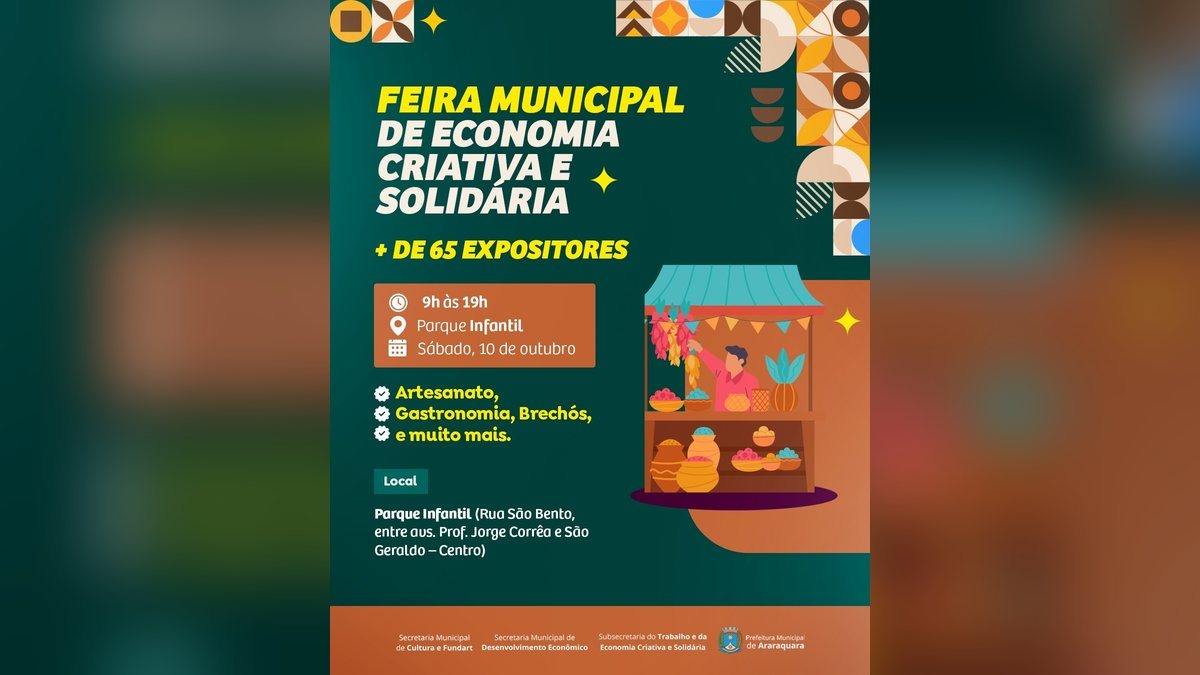 Feira de economia criativa e AraraBrinca ocupam Parque Infantil