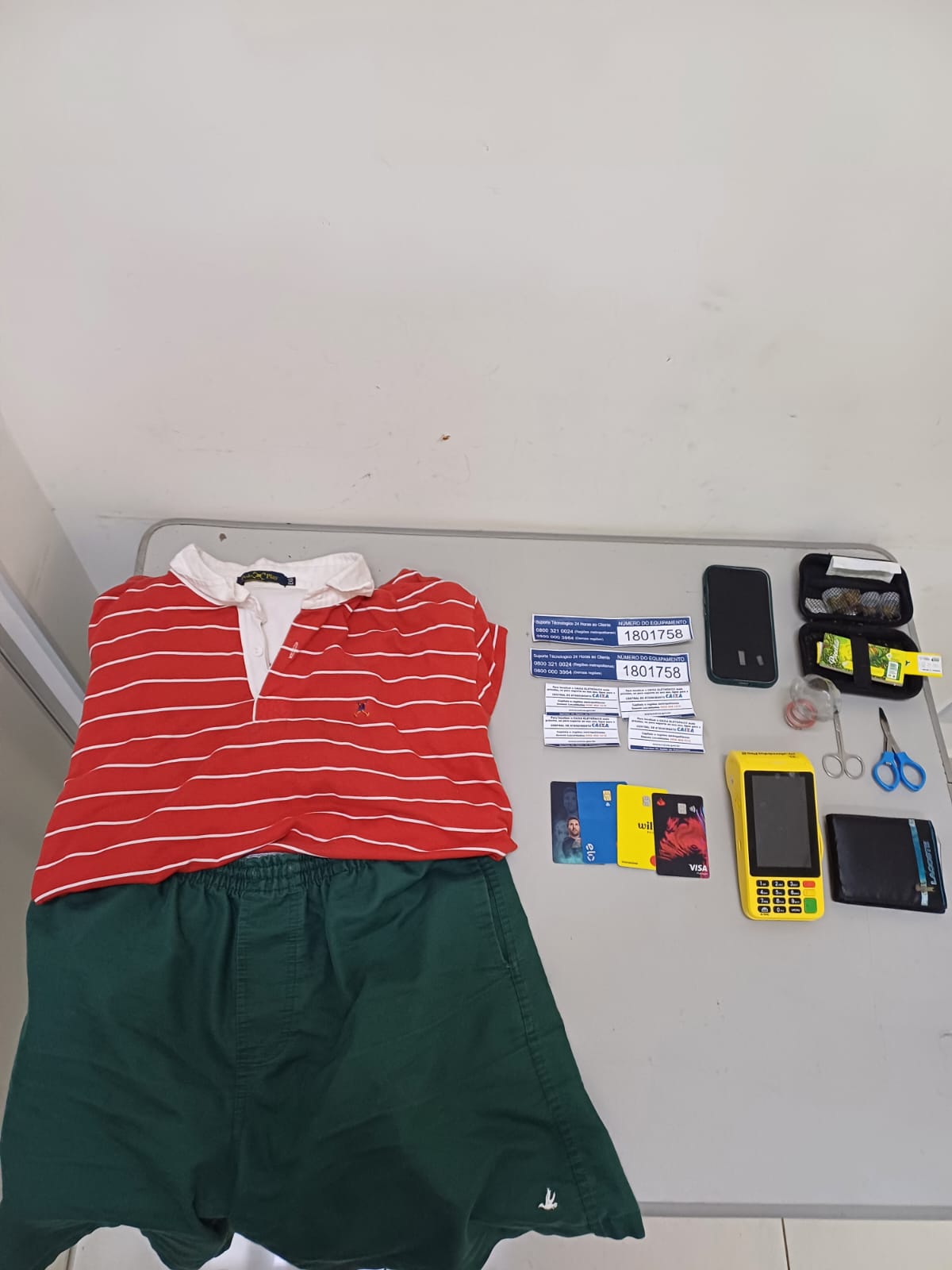Foto: Divulgação/PM/Objetos Apreendidos e Mesma Roupa Utilizada Na Ação