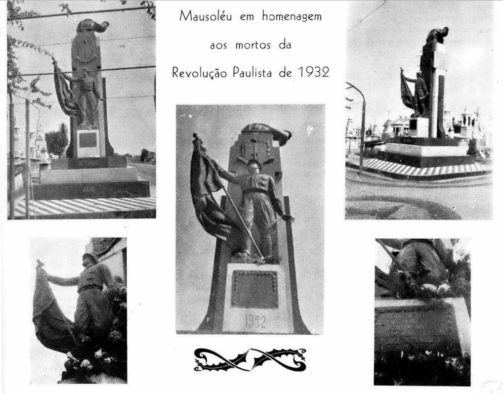 Monumento inicialmente estava no Cemitério São Bento, agora está na Bento de Abreu
