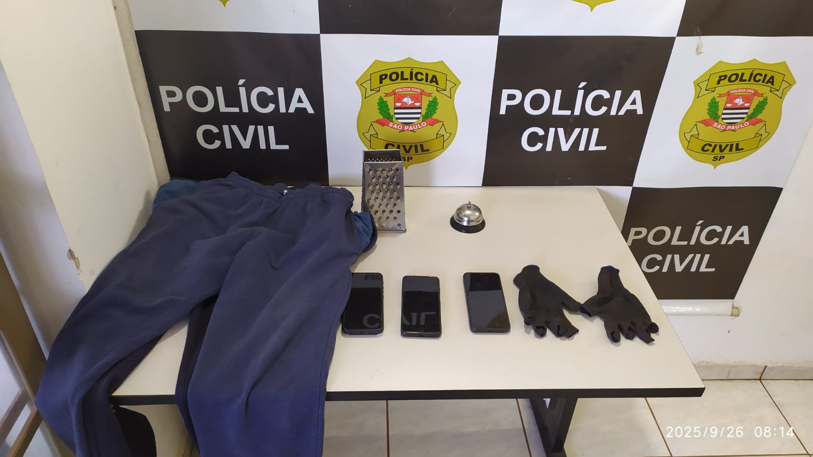 Foto: Divulgação/DIG/Apreensão dos Objetos Relacionados Ao Roubo Na Residência de Edson