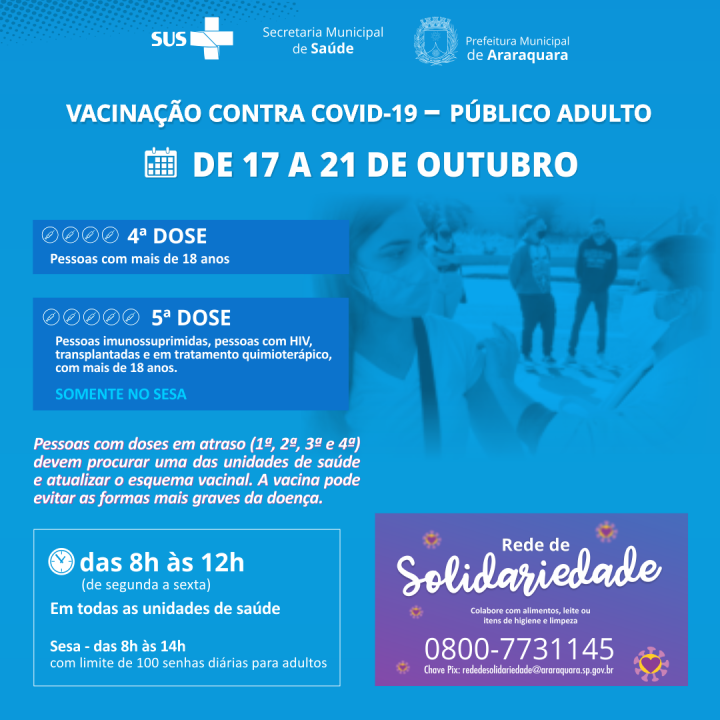Foto 1 de 1 — Saiba quem pode e onde se imunizar contra Covid -19 em Araraquara