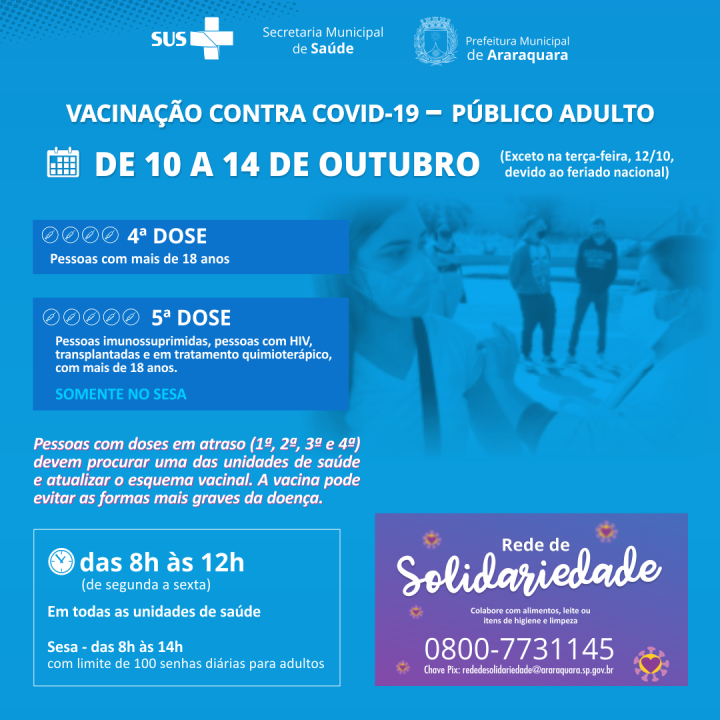 Foto 1 de 1 — Confira quem pode e onde se imunizar contra Covid -19 em Araraquara