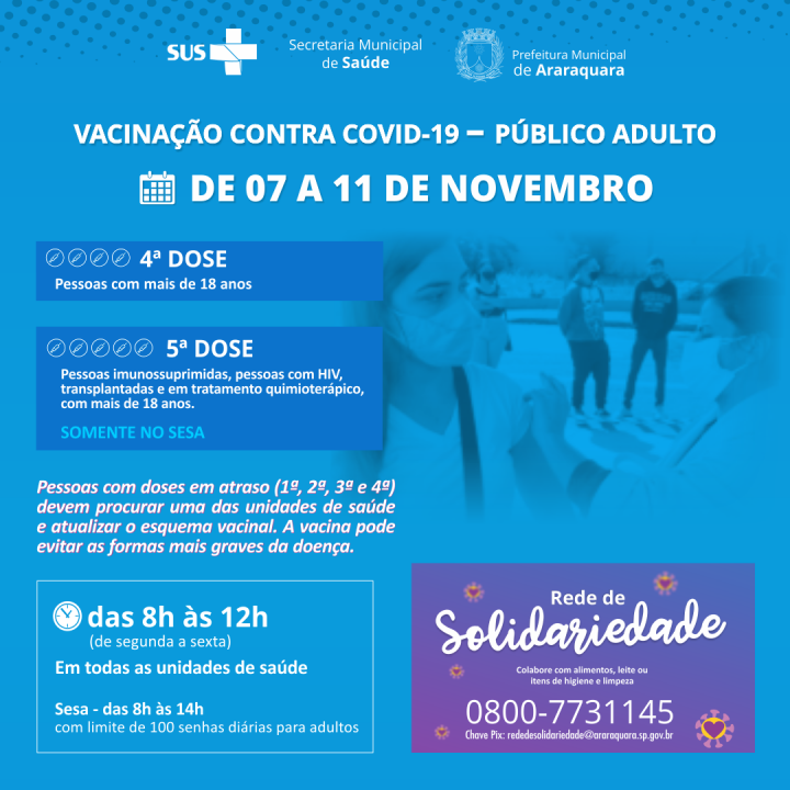 Foto 1 de 1 — Confira quem pode e onde se imunizar contra Covid -19 em Araraquara