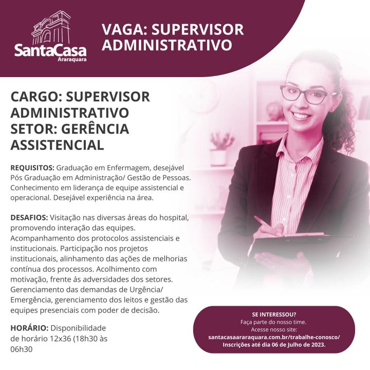 Foto 1 de 3 — Processo Seletivo: veja as oportunidades de emprego na Santa Casa de Araraquara