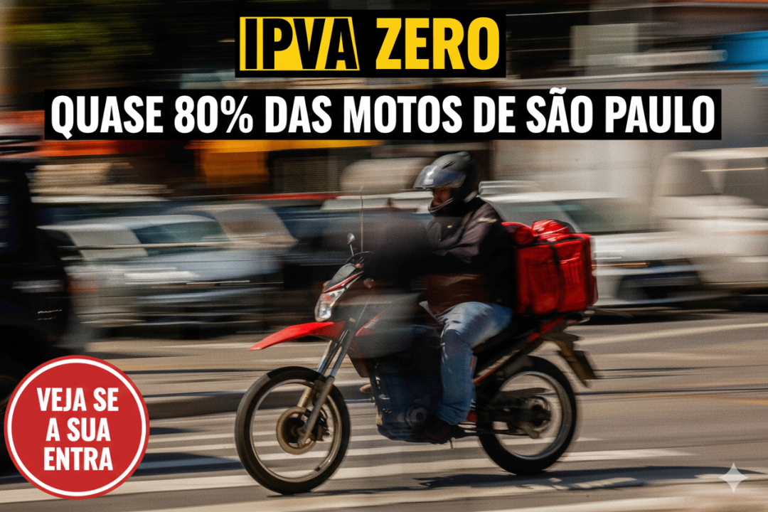Foto 1 de 1 — Quase 80% das motos de São Paulo ficarão isentas de IPVA; entenda