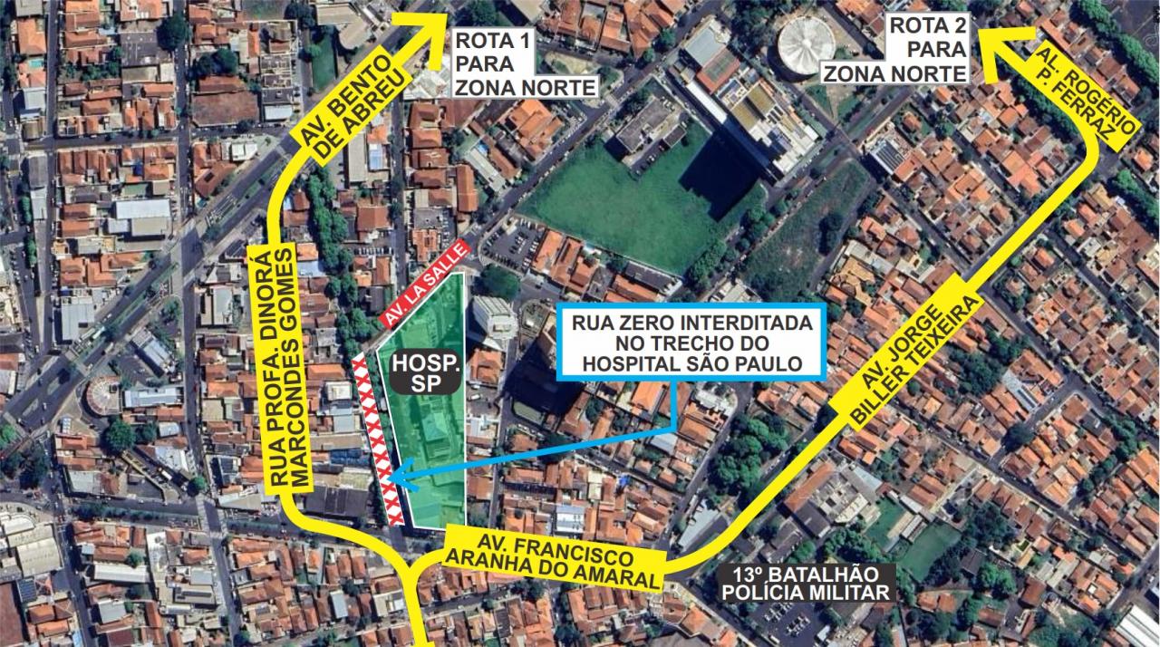 Foto 1 de 1 — Rua Major Carvalho Filho (Rua 0) será interditada em Araraquara; veja quando e rotas alternativas