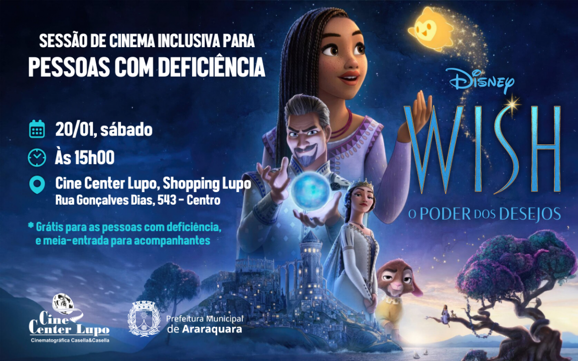 Foto 1 de 1 — Cinema Inclusivo apresenta animação da Disney, ‘Wish’; saiba horário, data e local
